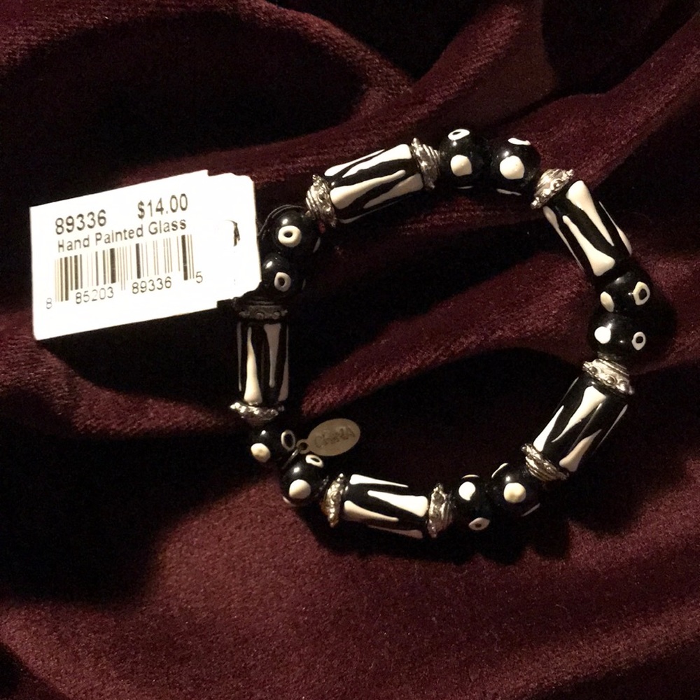 Cookie Lee Hand Painted Glass Bracelet